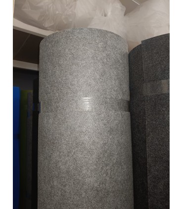 Moqueta ferial GRIS JASPE con plástico de protección
