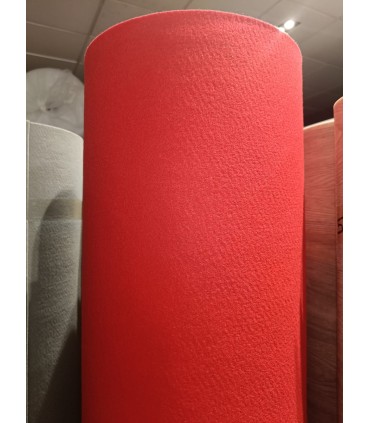 Moqueta ferial ROJA con plástico de protección