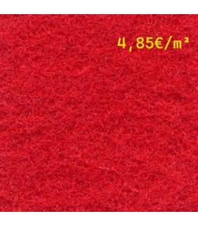 Moqueta ferial ROJA con plástico de protección